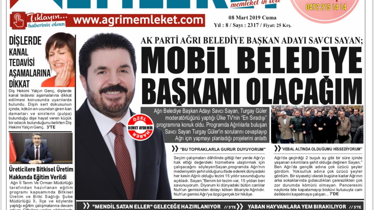SAVCI SAYAN: MOBİL BELEDİYE BAŞKANI OLACAĞIM