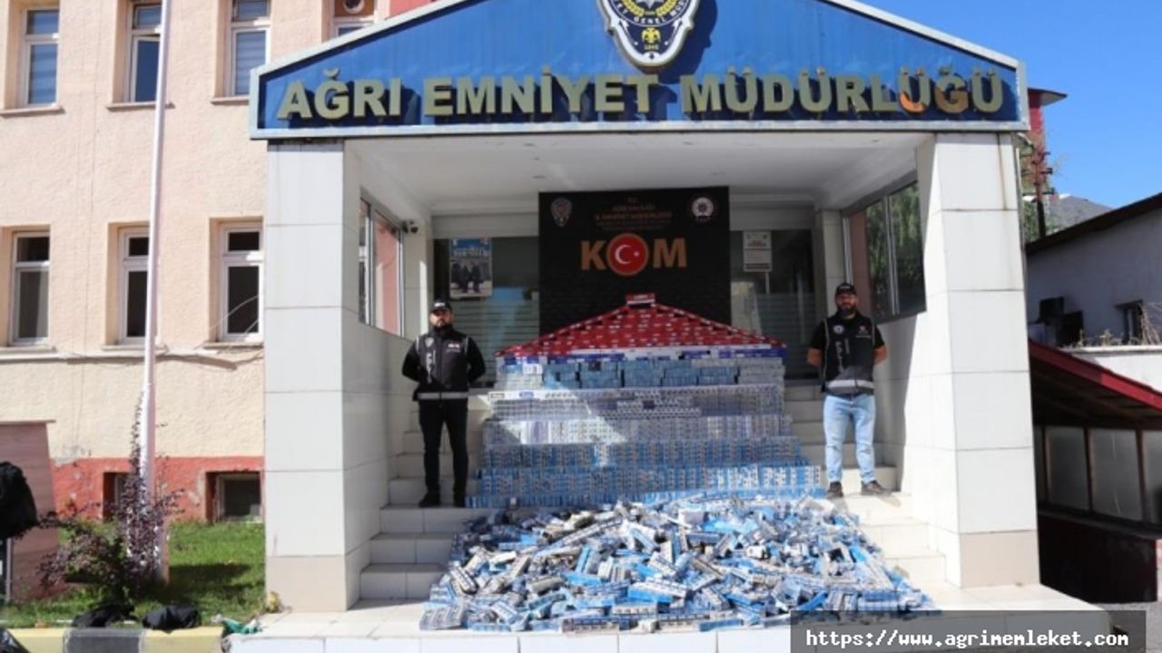 Ağrı’da polis 181 bin 100 karton kaçak sigara yakaladı