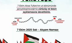 Aksa Tufanının yıl dönümde Ağrı'da kitlesel yürüyüş gerçekleştirilecek