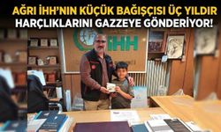 Gazze İçin Harçlıklarını Ağrı İHH’ya Bağışlayan Musab Ali’ye “İyilik Belgesi”