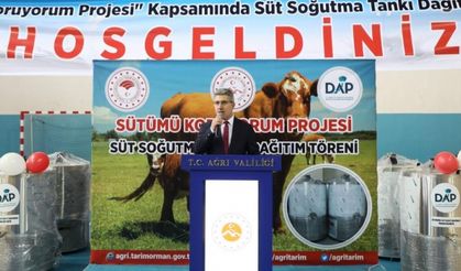 Ağrı’da süt soğutma tankı dağıtım töreni düzenlendi