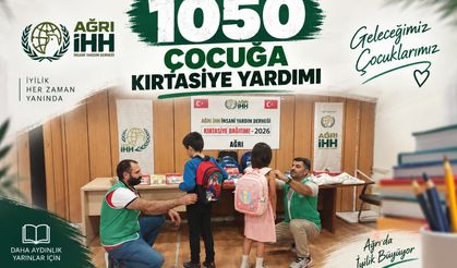 Ağrı İHH’dan 1050 çocuğa kırtasiye yardımı
