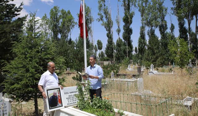 Şehit polis memuru Hamuryen'in fotoğrafları ve üniforması, adının verildiği okulda sergileniyor