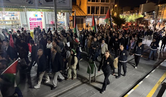 Ağrı'da Gazze'ye destek yürüyüşü yapıldı