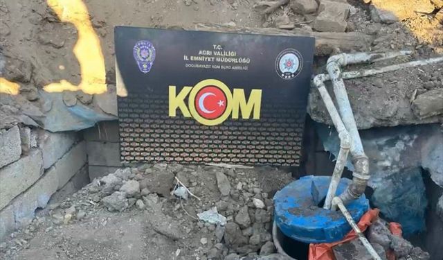 Ağrı'da yer altına gömülü fiber tankta 3 bin 562 litre kaçak motorin ele geçirildi