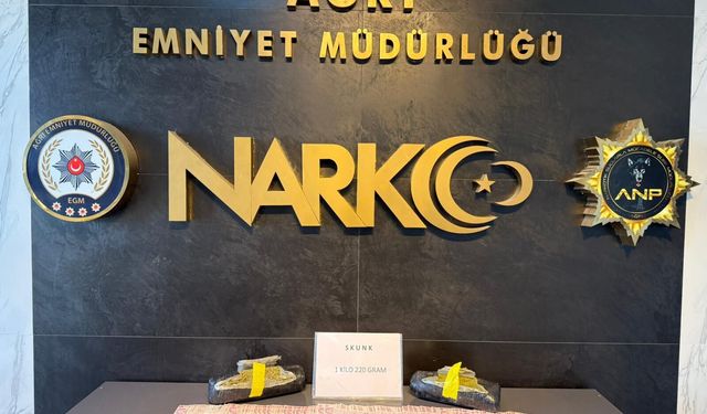 Ağrı'da İran'dan gelen tırda 1 kilo 220 gram uyuşturucu ele geçirildi