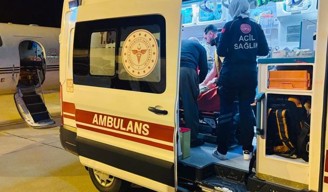 Ağrı'da kalp yetmezliği rahatsızlığı bulunan çocuk, ambulans uçakla Ankara'ya nakledildi