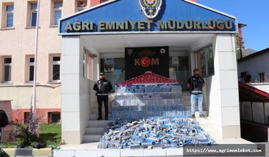 Ağrı’da polis 181 bin 100 karton kaçak sigara yakaladı