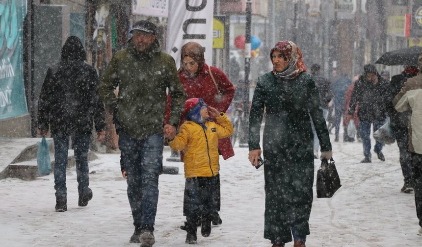 Ağrı kar yağışıyla yeniden beyaza büründü