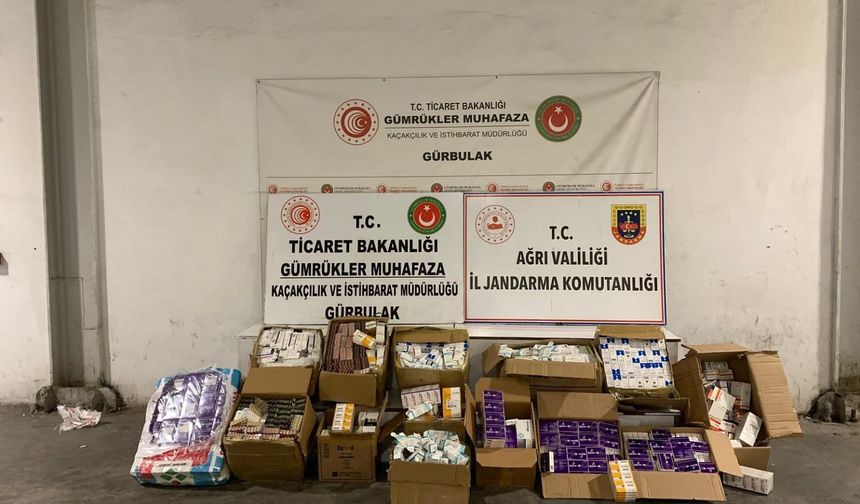 Ağrı'da gümrük kaçağı ilaç ve tıbbi malzeme ele geçirildi