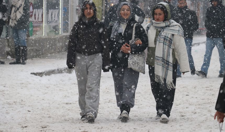 Ağrı'da kar yağışı etkili oluyor